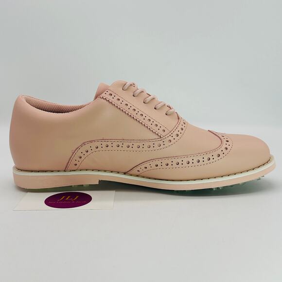G/Fore Women's Brogue Gallivanter Blush Leather Golf Shoes G4LS22EF08 Size 9 - Picture 6 of 10